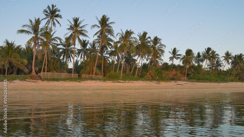 Evening tropical beach scenery UHD Evening tropical beach scenery UHD