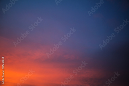 Sunset with cloudy sky © jukree