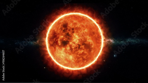 Sun surface with solar flares. Abstract scientific background.