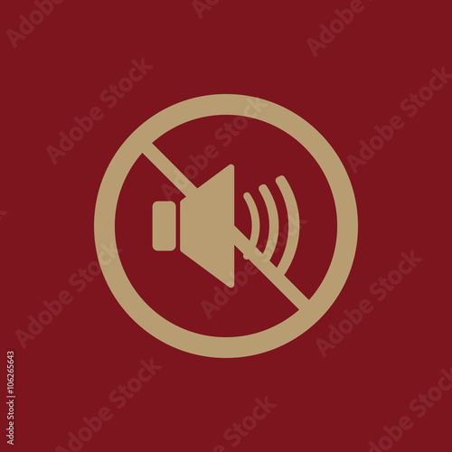 The no sound icon. Volume Off symbol. Flat