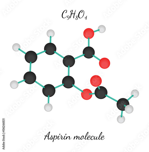 C9H8O4 aspirin molecule