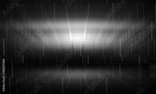 Abstract black wall background with lights