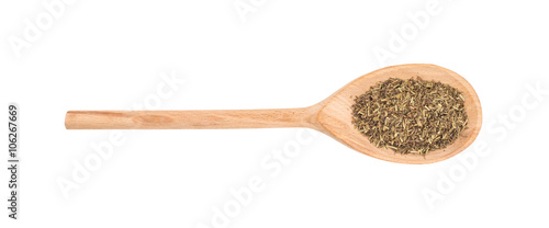 Wallpaper Mural Provence herbs in a wooden spoon on a white background Torontodigital.ca