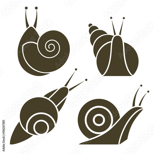 stylized silhouette of a snail