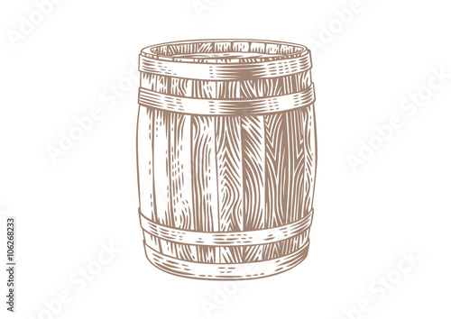 Isolated wooden barrel