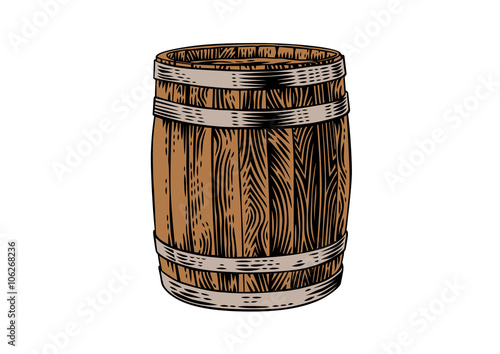 Isolated wooden barrel