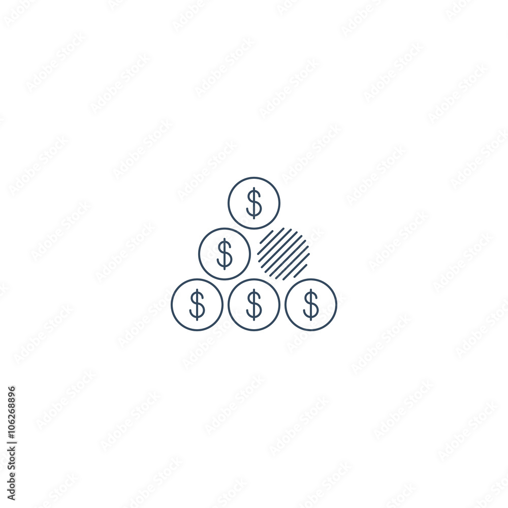 Missing money, budget hole, savings account, linear design Missing money, budget hole, savings account, linear design
