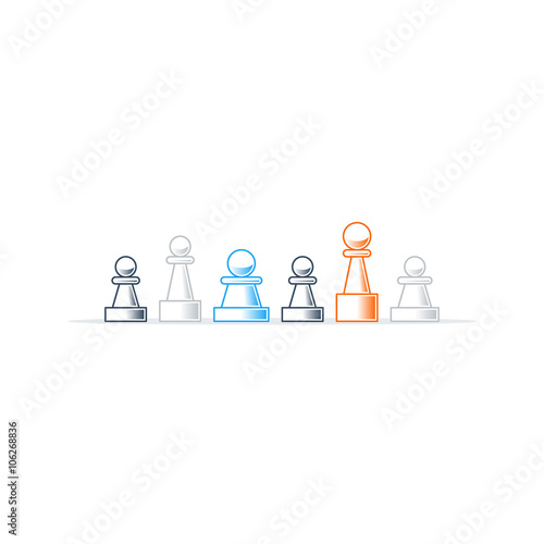 Different personalities, unequal experience concept, coworkers team