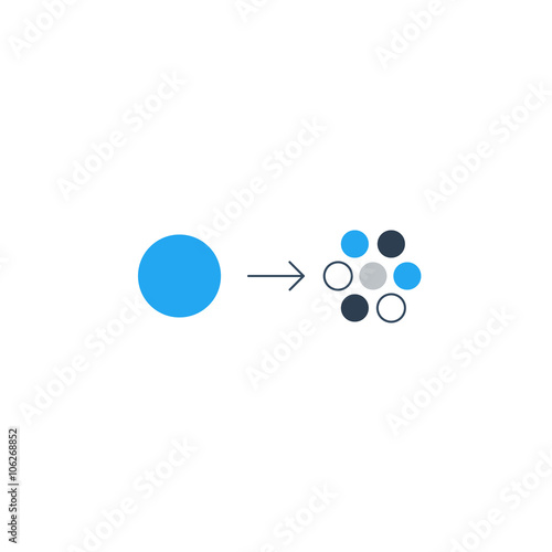 Diversification concept, different parts, components comparison illustration