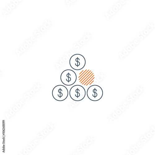 Missing money, budget hole, savings account, linear design