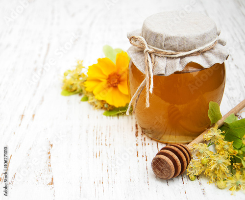 Jar with honey