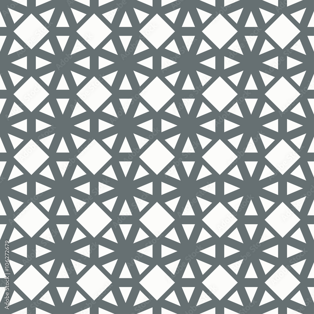 Geometric line monochrome lattice seamless arabic pattern. Islamic oriental style. Wrapping paper. Scrapbook paper. Tiling. White vector illustration. Moroccan background. Swatches. Graphic texture. Geometric line monochrome lattice seamless arabic pattern. Islamic oriental style. Wrapping paper. Scrapbook paper. Tiling. White vector illustration. Moroccan background. Swatches. Graphic texture.