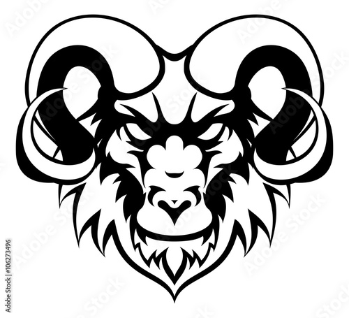 Ram Mean Animal Mascot