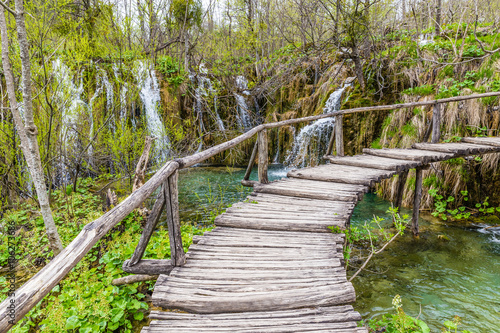 Wooden Bridge In Plitvice National Park Croatia