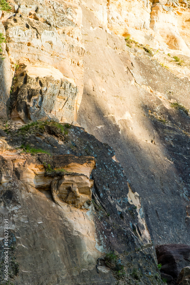sandstone cliffs in Gauja national park sandstone cliffs in Gauja national park
