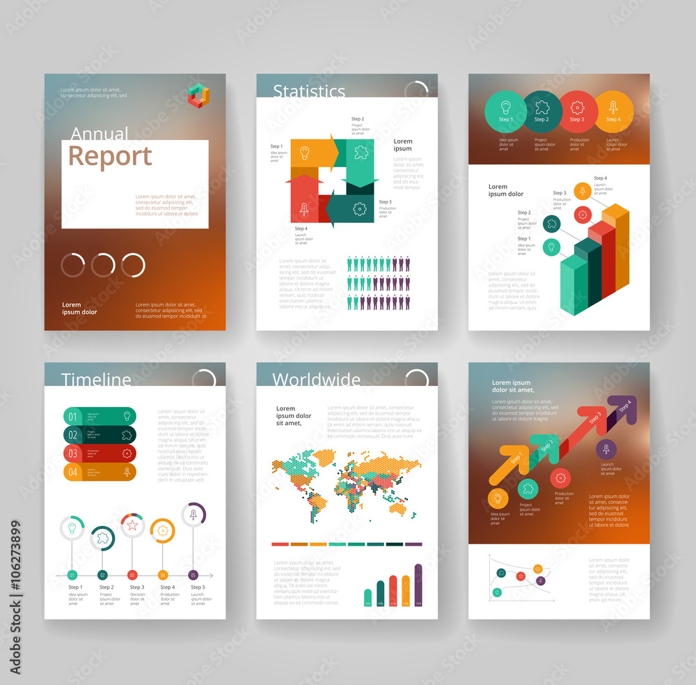 Business brochure template with infographics