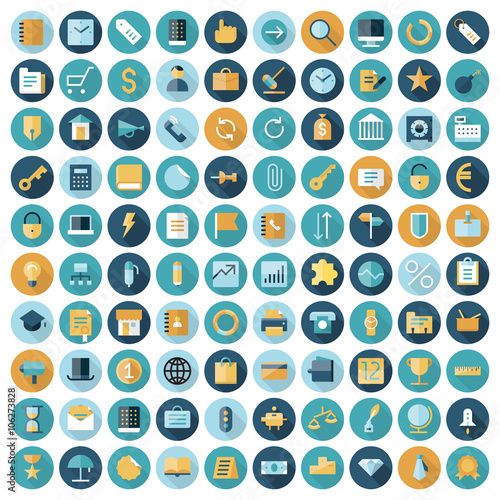 Flat design icons for business and finance