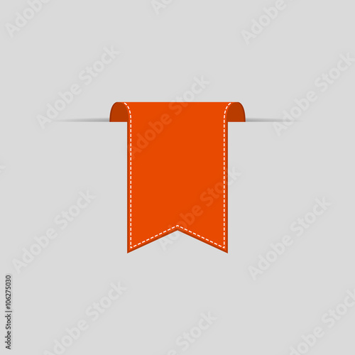 Orange bookmarks isolated on graybackground