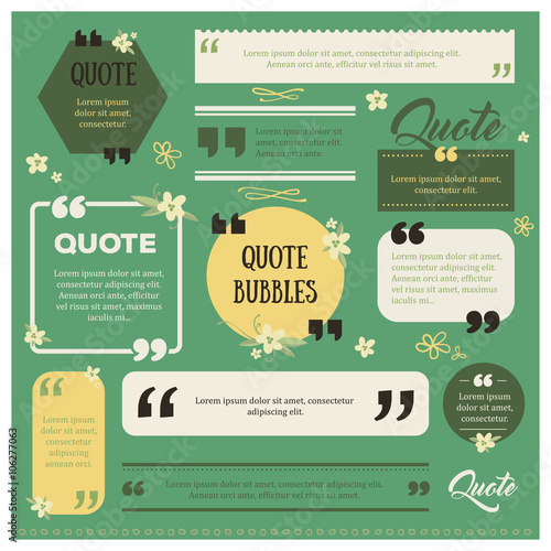 Set of quote bubbles