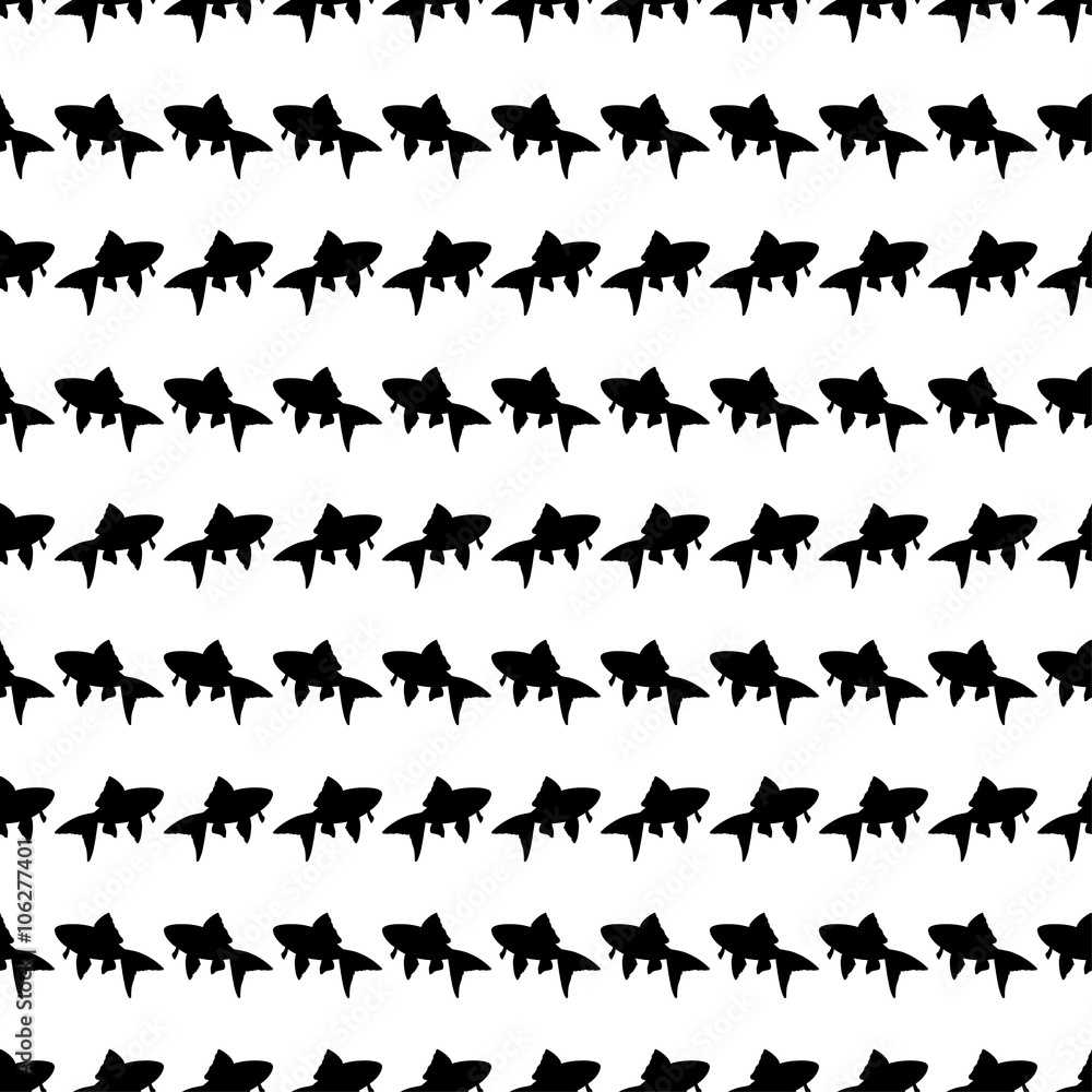 Naklejka premium Seamless vector background with marine fish. Print. Cloth design, wallpaper.