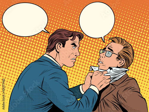 Conflict men fight quarrel businessman