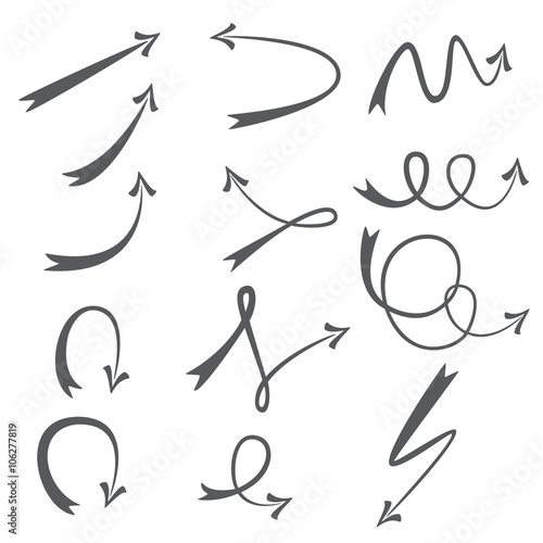 Set of different shaped arrows