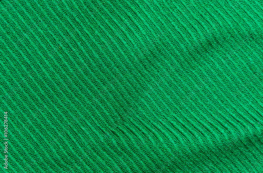 Obraz premium The Diagonal texture of green thick woolen cloth