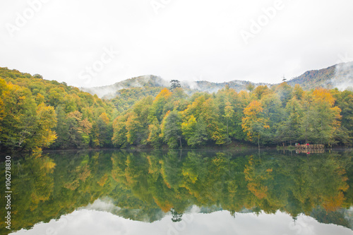 Fototapeta Naklejka Na Ścianę i Meble -  autumn landscape in (seven lakes) Yedigoller Park Bolu, Turkey
