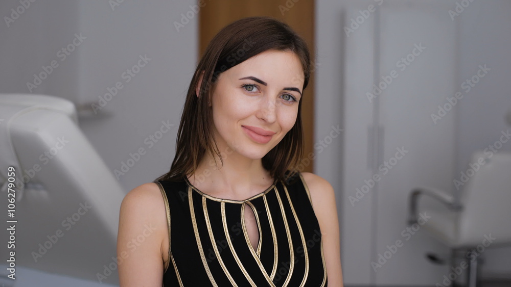 Portrait of beautiful girl in the beauty parlor. Portrait of beautiful girl in the beauty parlor.