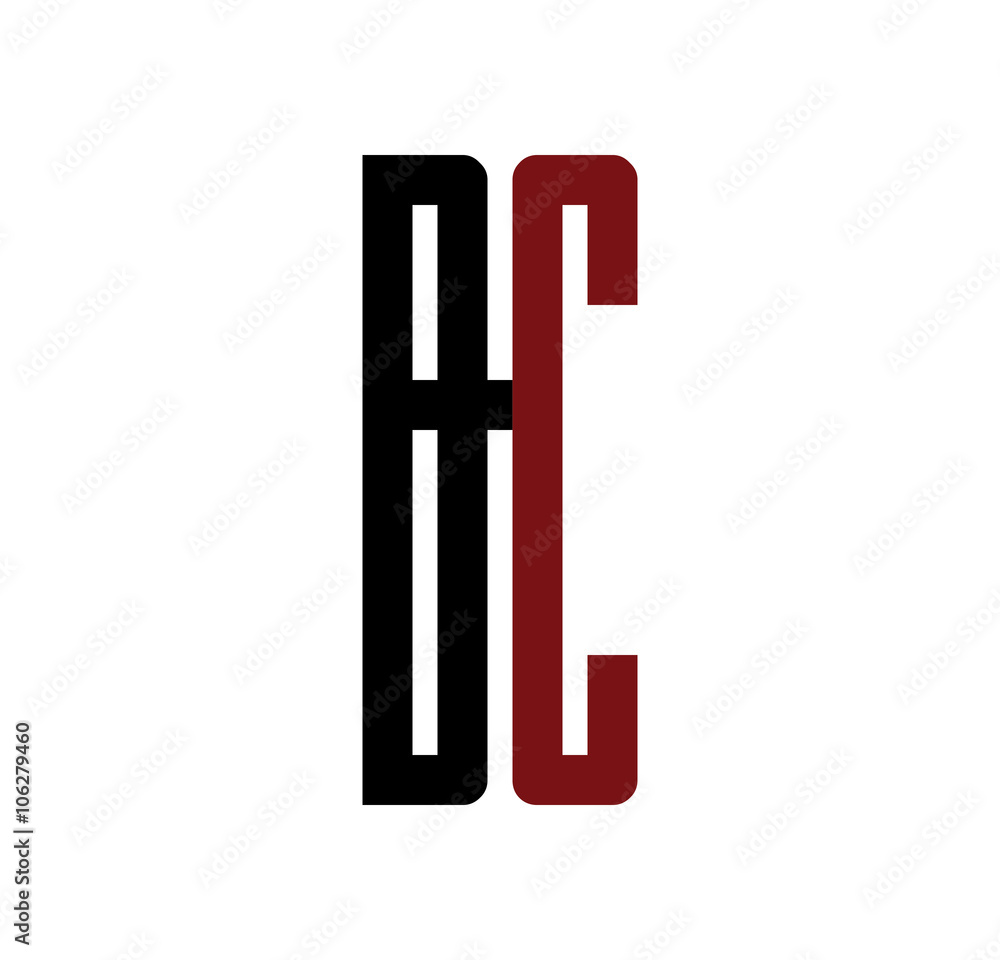 BC initial logo red and black