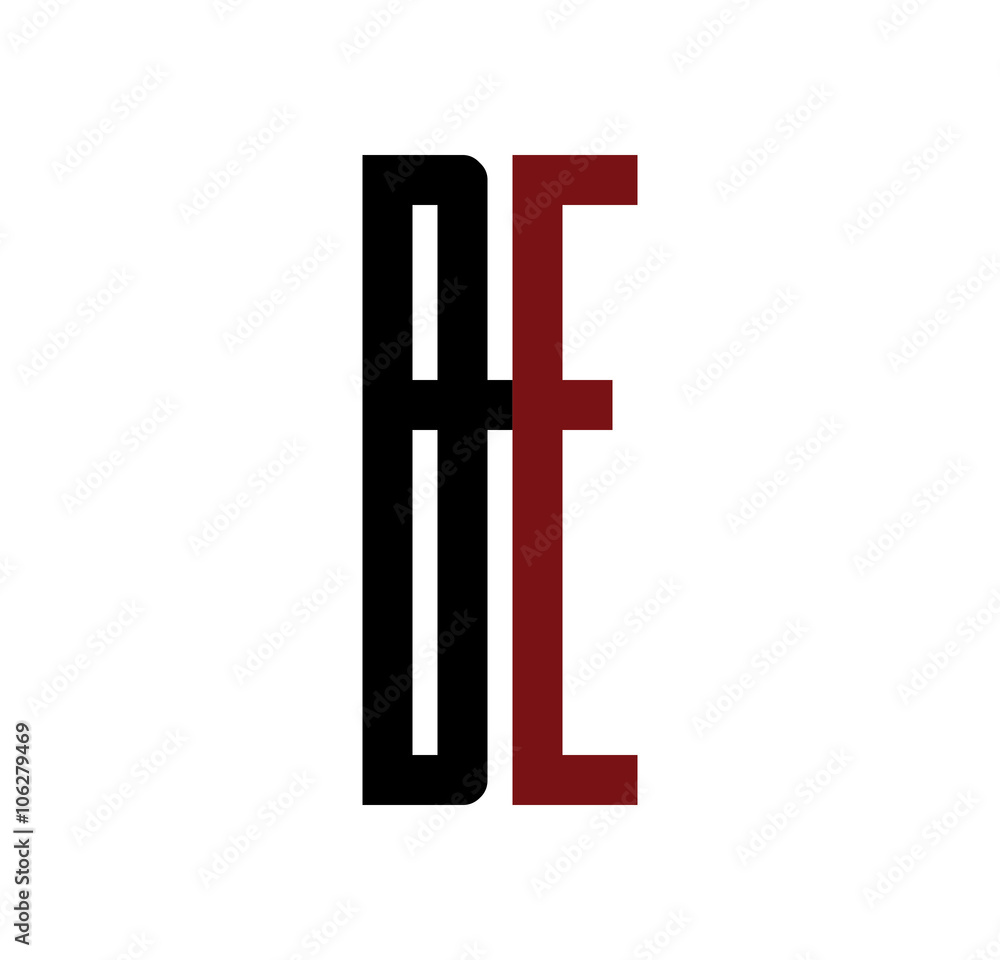 Obraz premium BE initial logo red and black