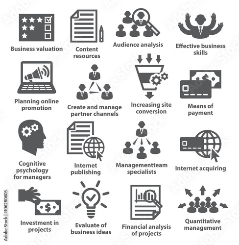 Business management icons. Pack 09.