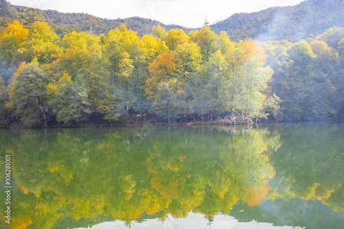 autumn landscape in (seven lakes) Yedigoller Park Bolu, Turkey