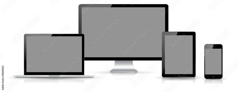 Modern digital tech device collection