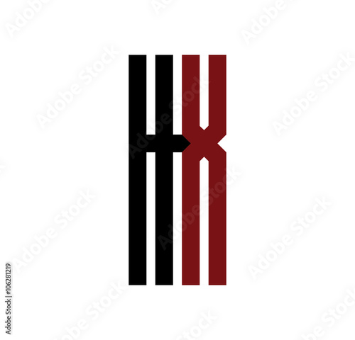 HX initial logo red and black