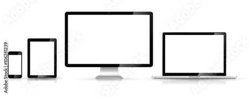 Modern digital tech device collection