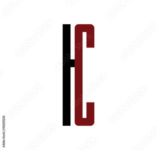 IC initial logo red and black