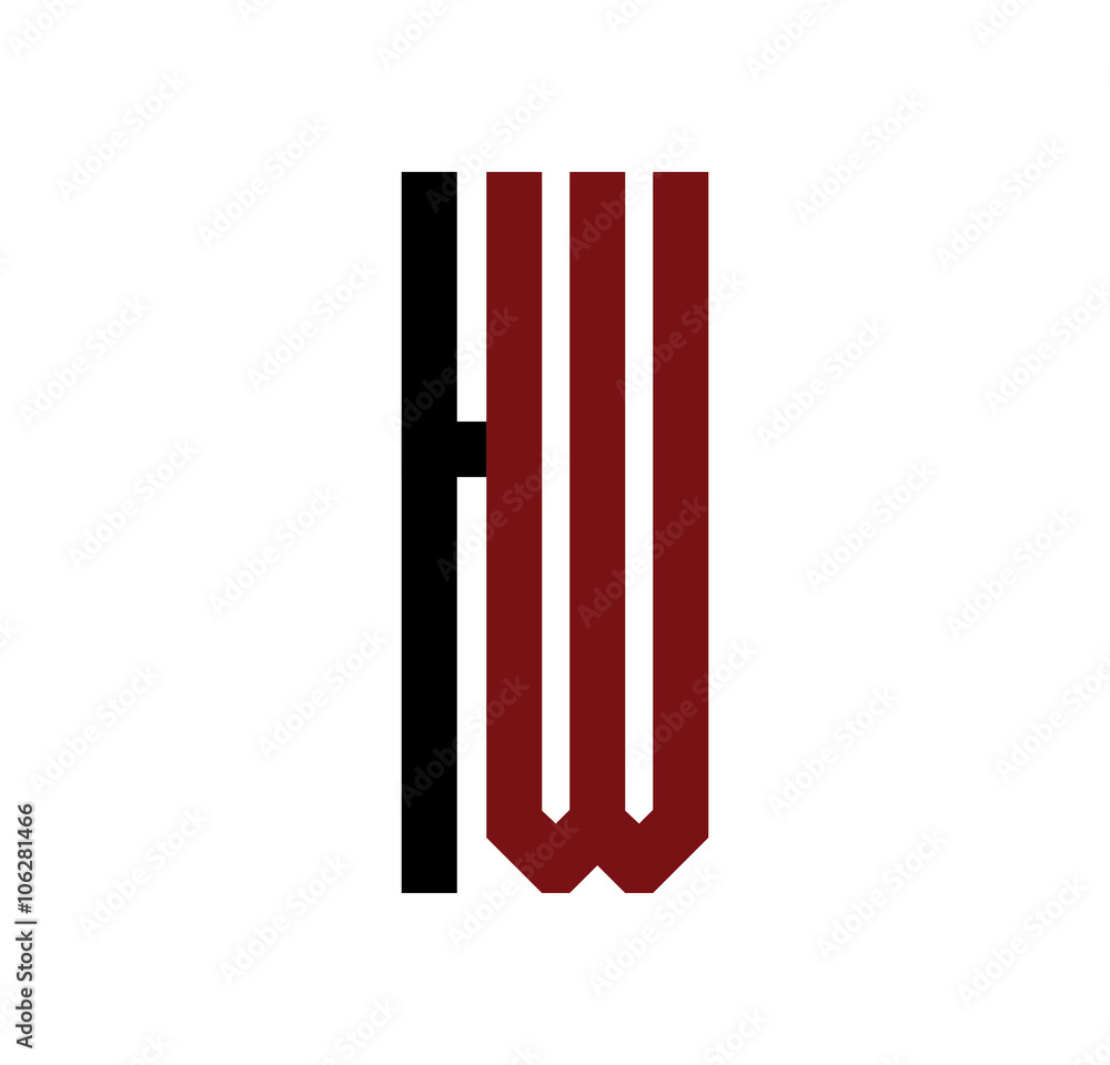Obraz premium IW initial logo red and black