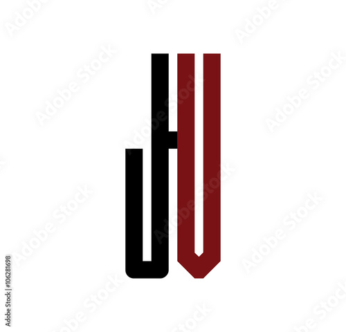 JV initial logo red and black
