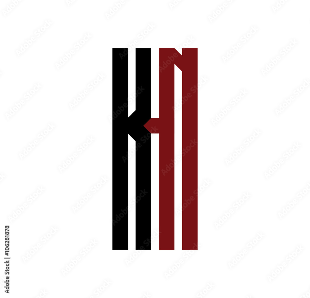 Obraz premium KN initial logo red and black