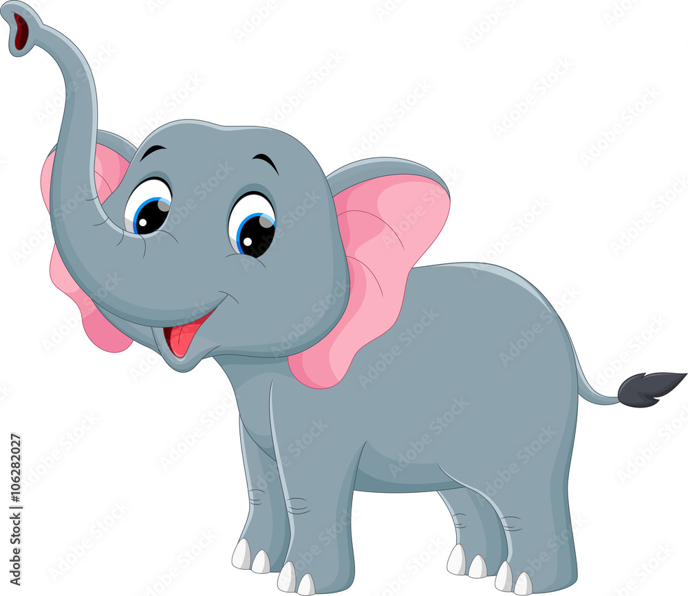 Vector illustration of cute elephant cartoon