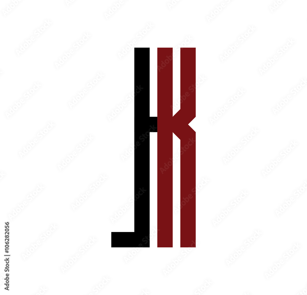 LK initial logo red and black