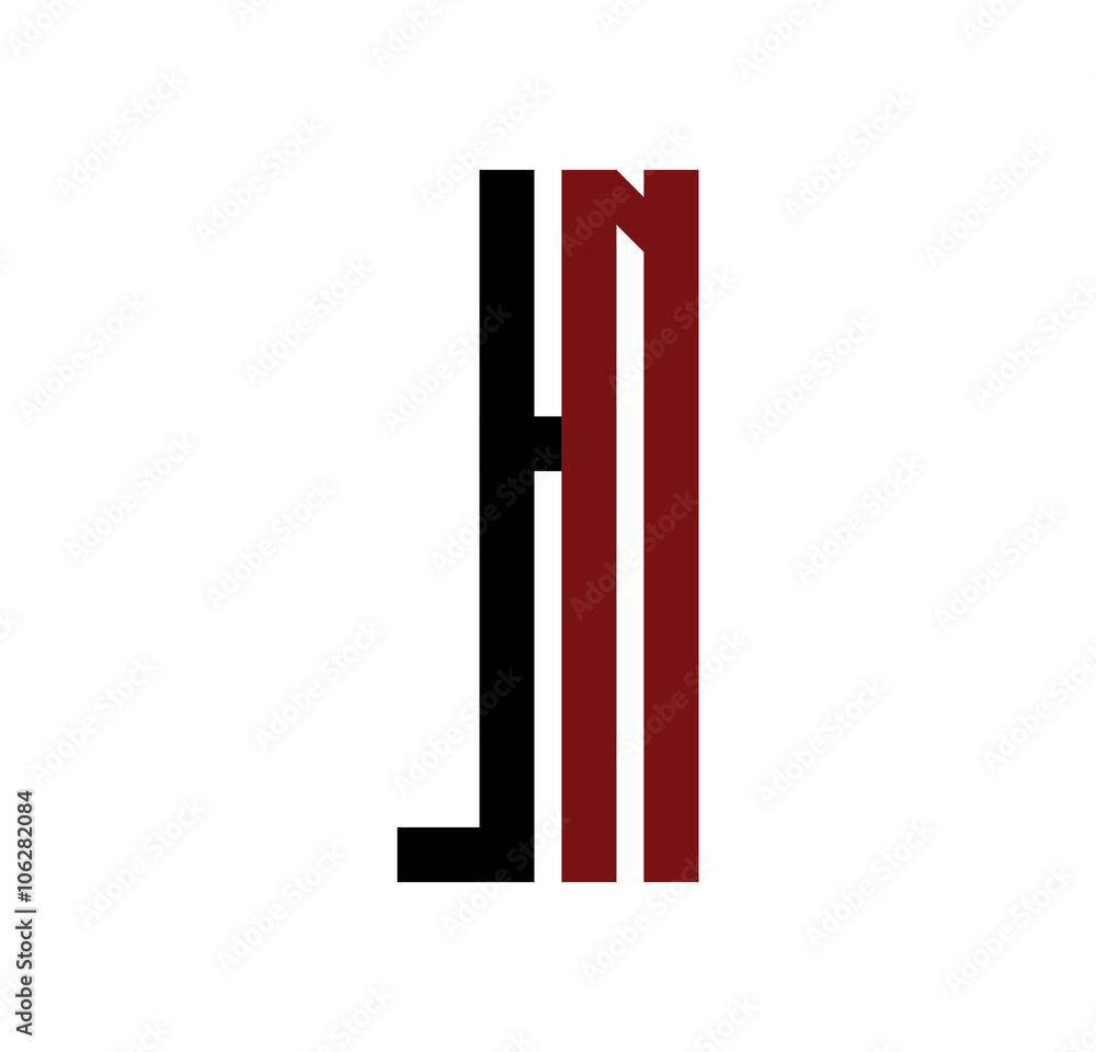 LN initial logo red and black