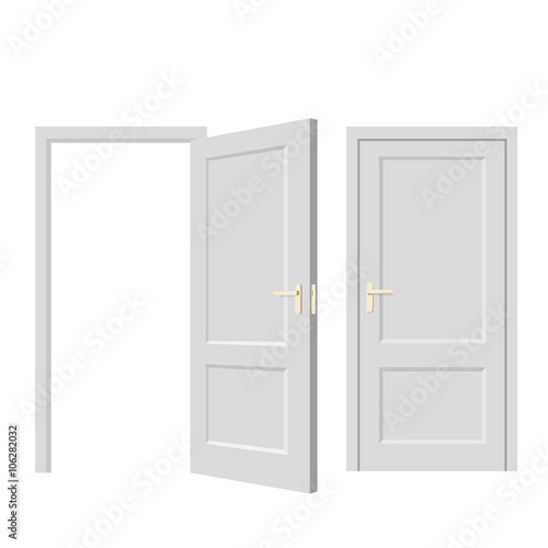 Fototapeta Naklejka Na Ścianę i Meble -  Isolated doors. Realistic vector illustration