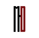 MD initial logo red and black