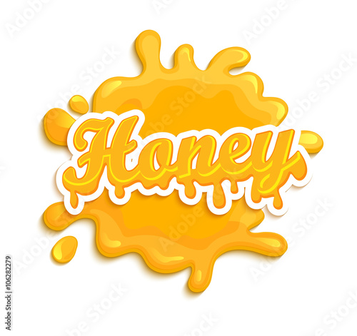 Honey label splash.