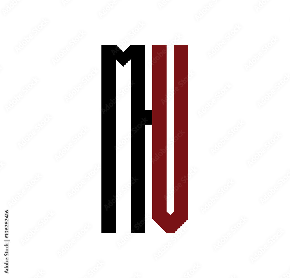 MV initial logo red and black MV initial logo red and black
