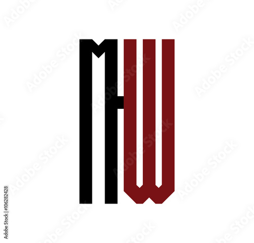 MW initial logo red and black