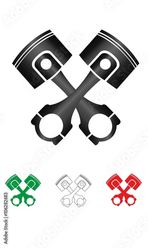 Pistone motore icona Vettoriale Pistone diesel, Pistone benzina - Disegno vettoriale Concetto e Logo