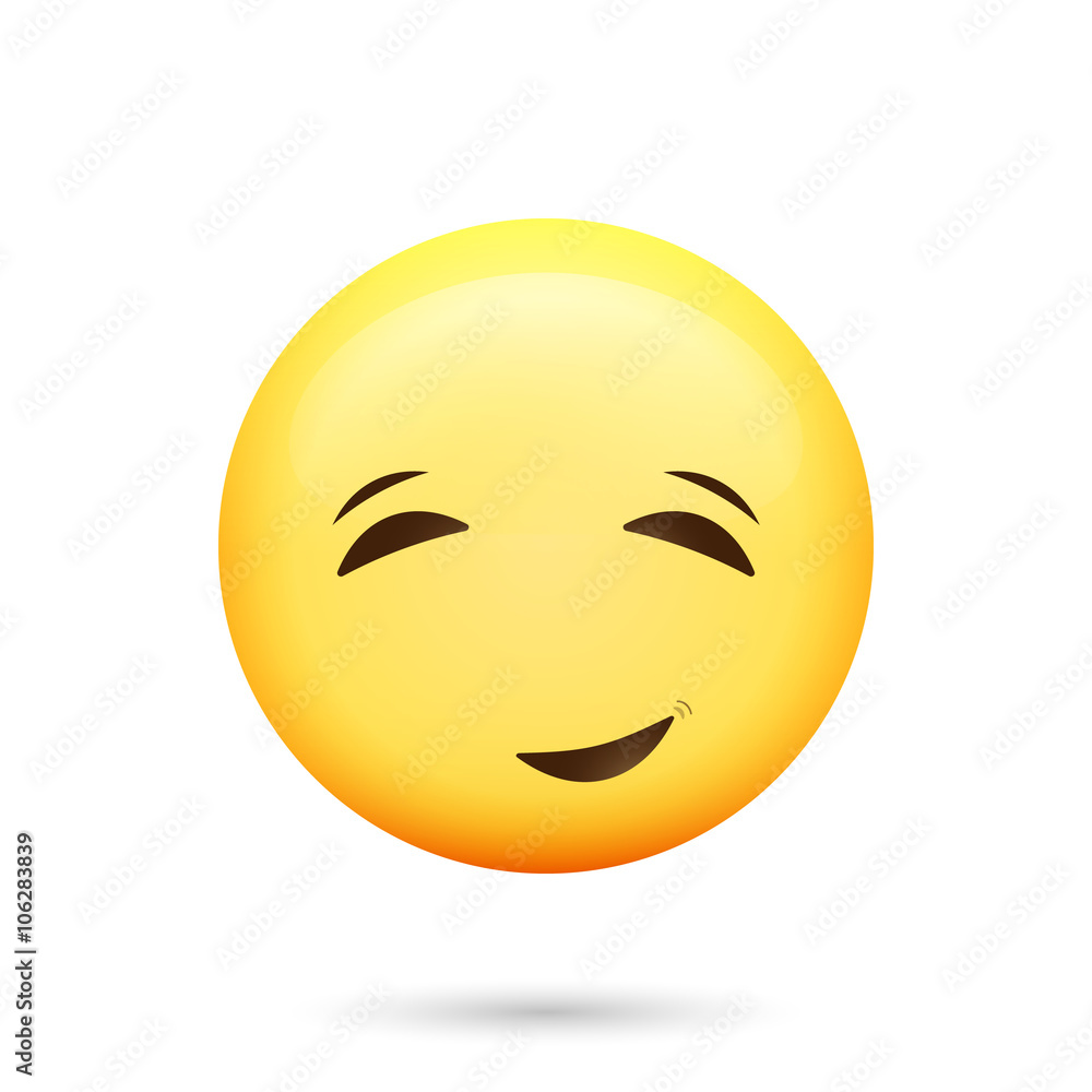 Fototapeta premium Embarrassed emoticon. Isolated vector illustration on white background